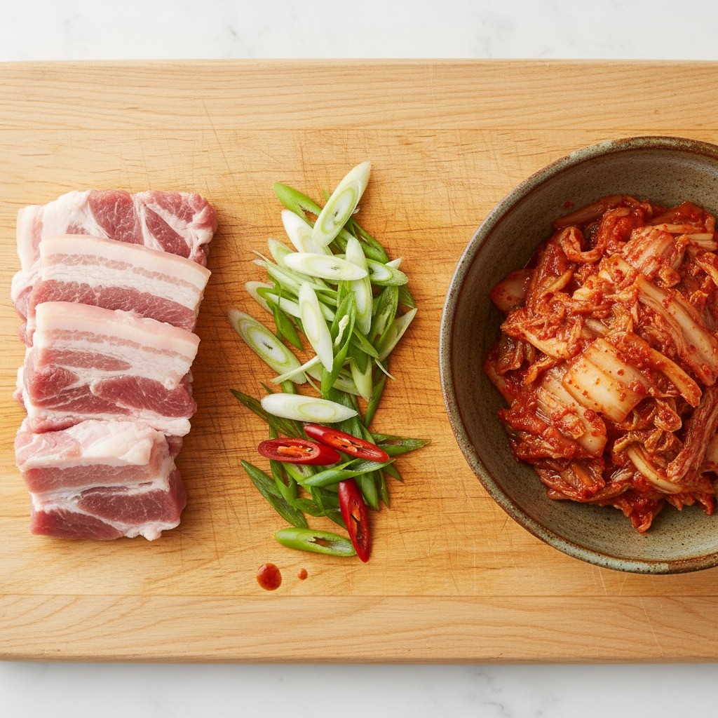 김치찌개 재료 손질