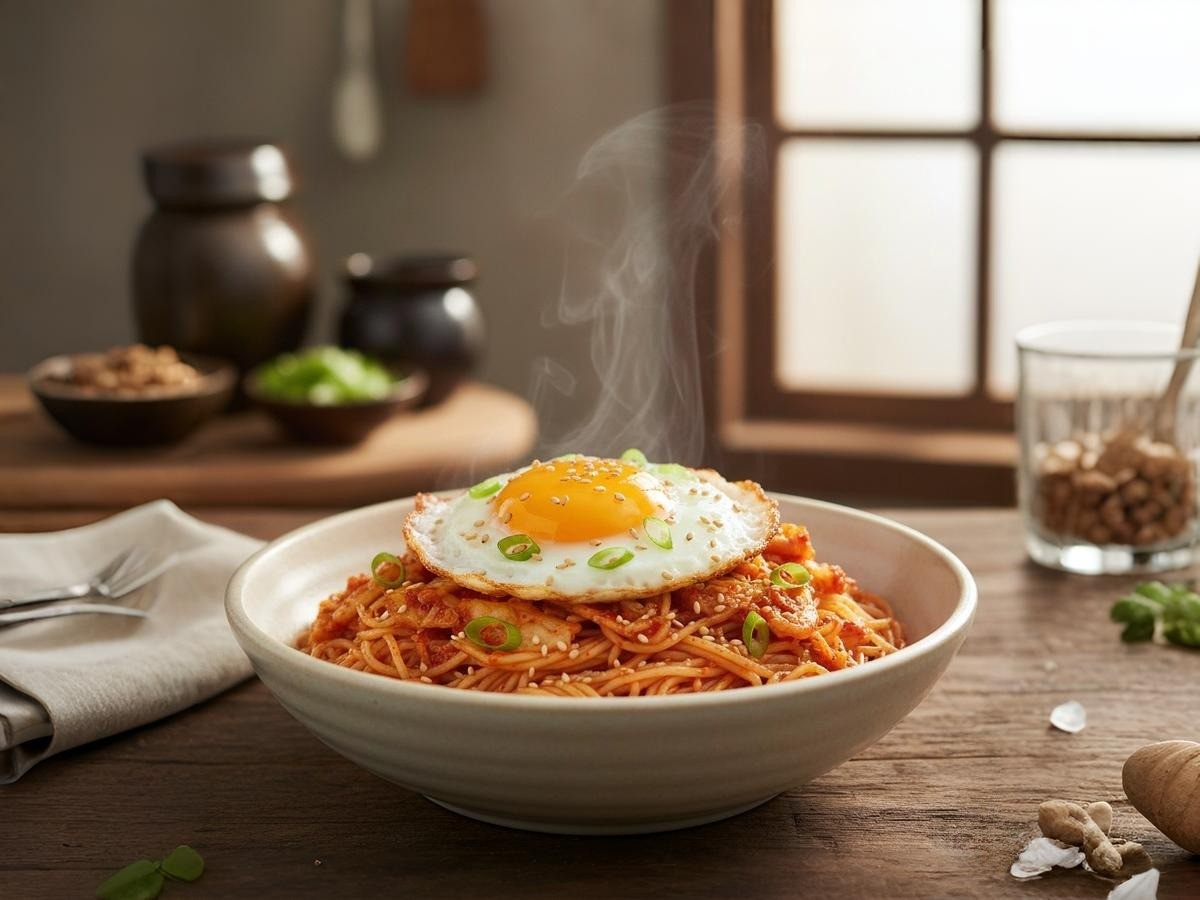 만능양파 김치비빔면 완성 사진