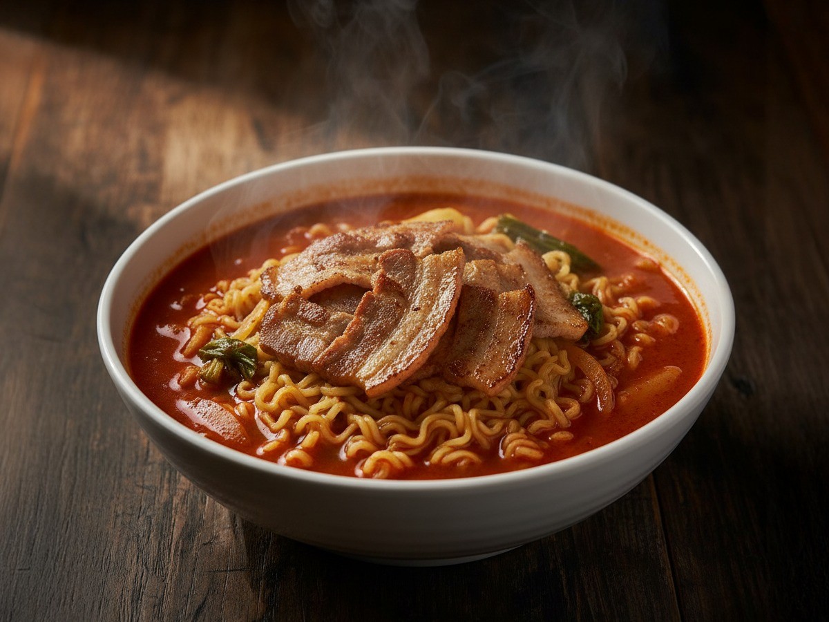 불맛 가득한 백종원 돼지고기 짬뽕라면 완성 이미지