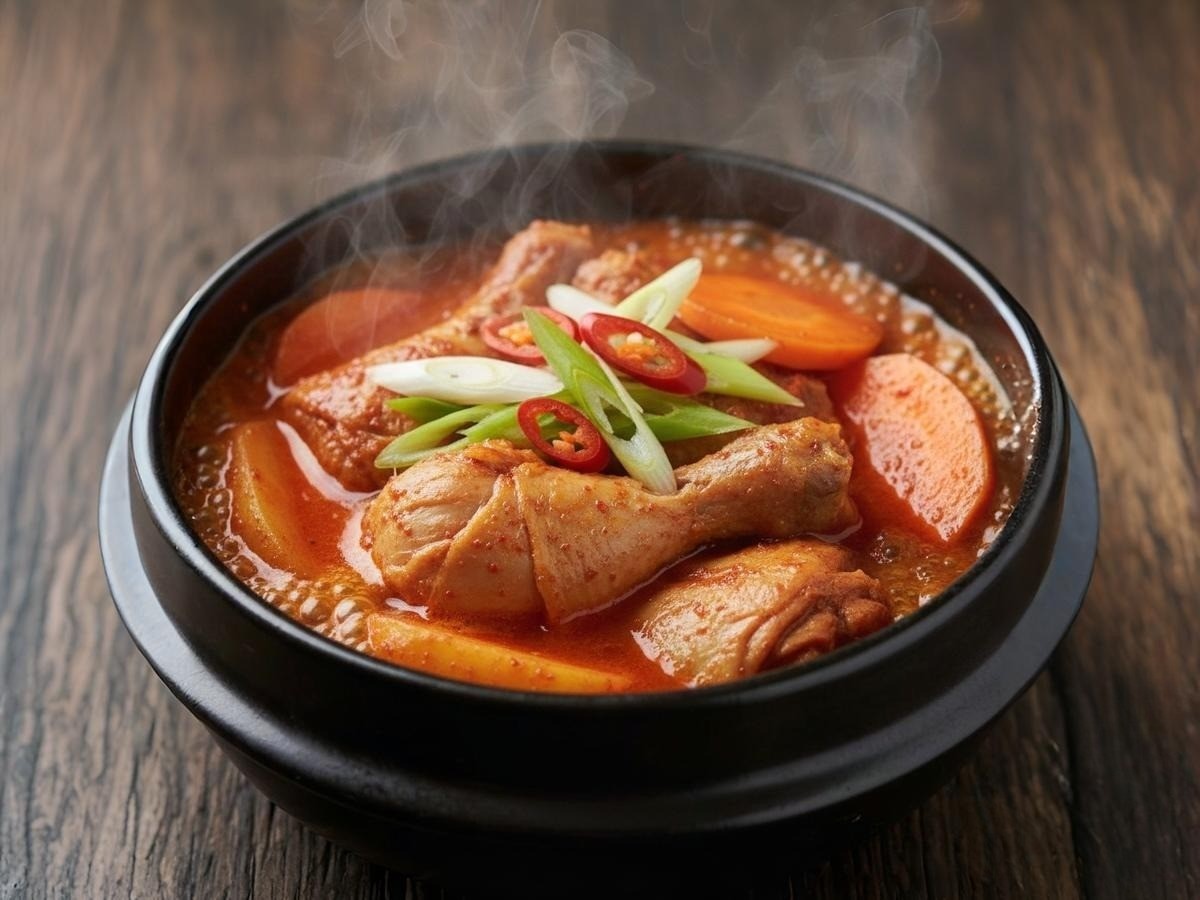 김이 모락모락 나는 얼큰한 백종원표 닭볶음탕