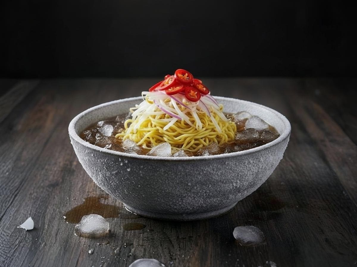 뼛속까지 시원한 백종원표 초간단 냉라면 완성 사진