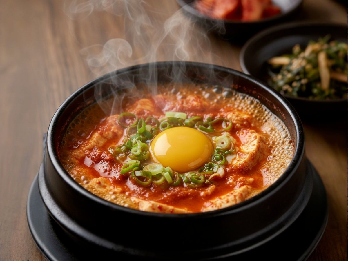보글보글 끓는 얼큰한 순두부찌개