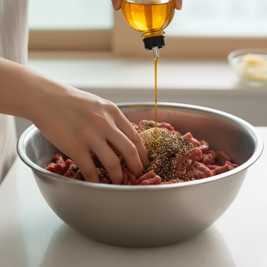 불고기 양념에 참기름 추가하기