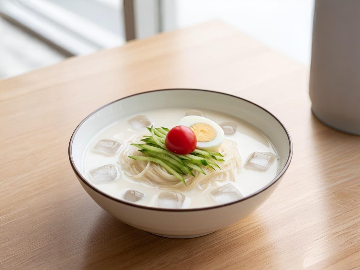 두부로 만든 초간단 콩국수 한 그릇