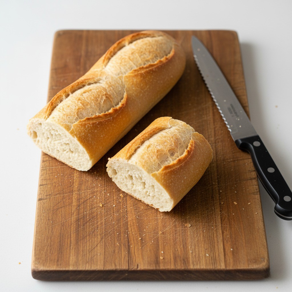 바게트 빵 반으로 자르기