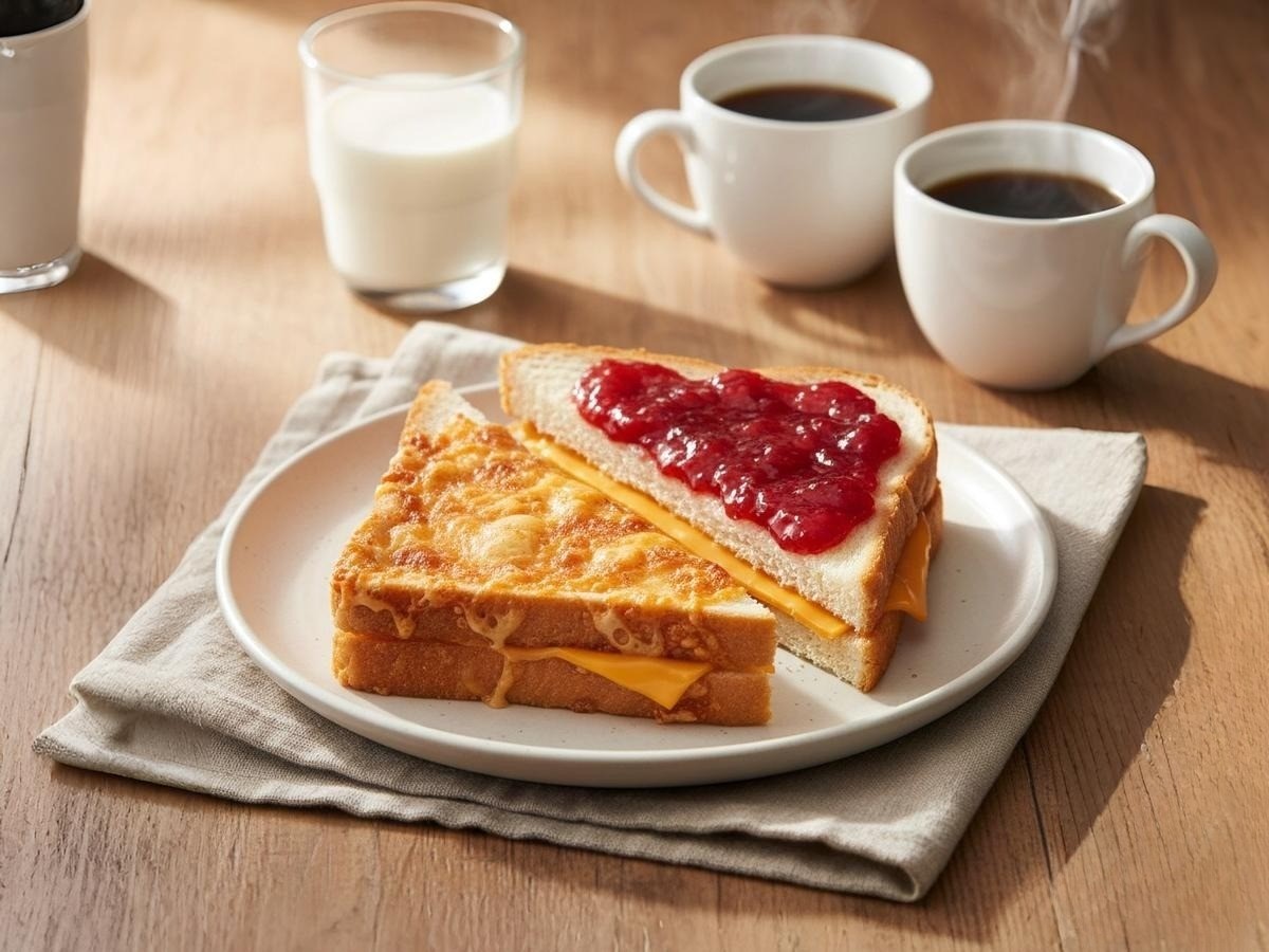 노릇하게 구워진 백종원 치즈 토스트