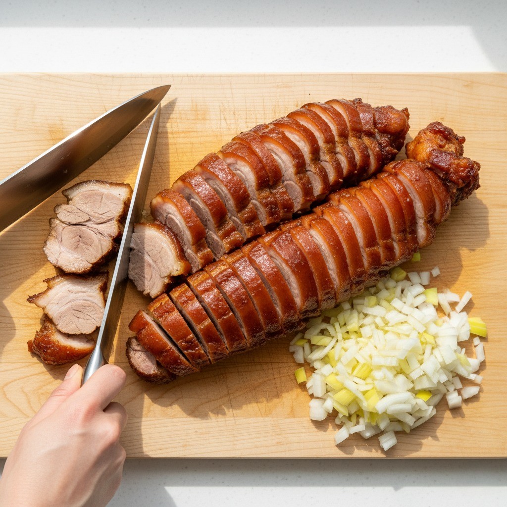남은 족발과 양파 손질하기