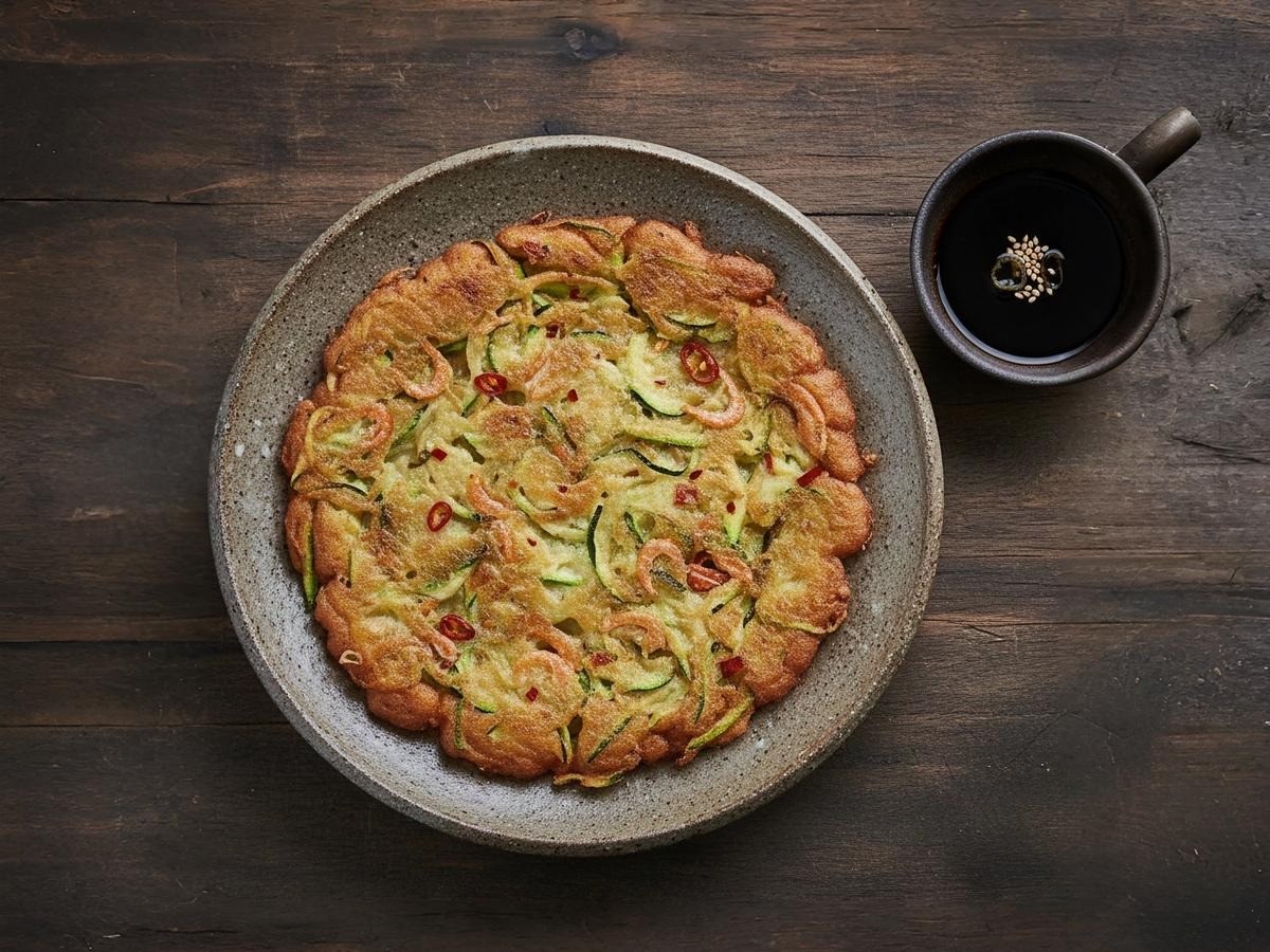 바삭하게 구워진 백종원표 애호박전