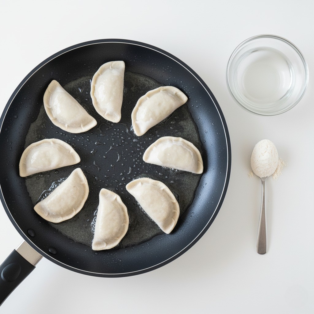 밀가루 물을 만드는 모습