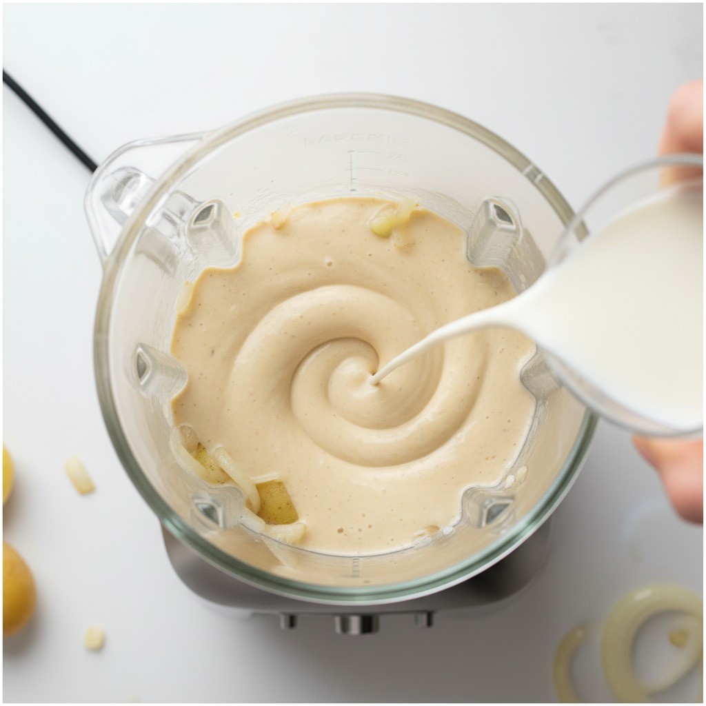 믹서에 재료 갈기