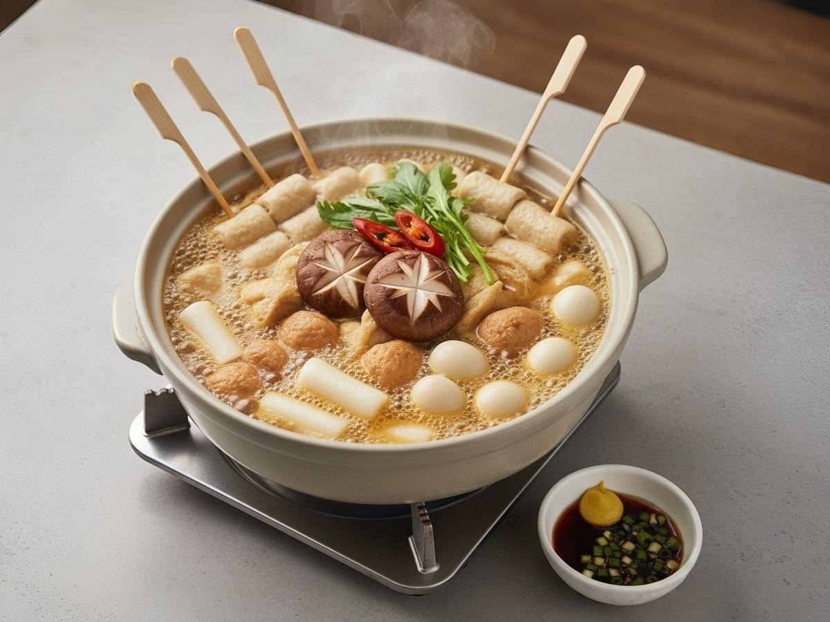 김이 모락모락 나는 백종원 표 어묵전골 완성 요리