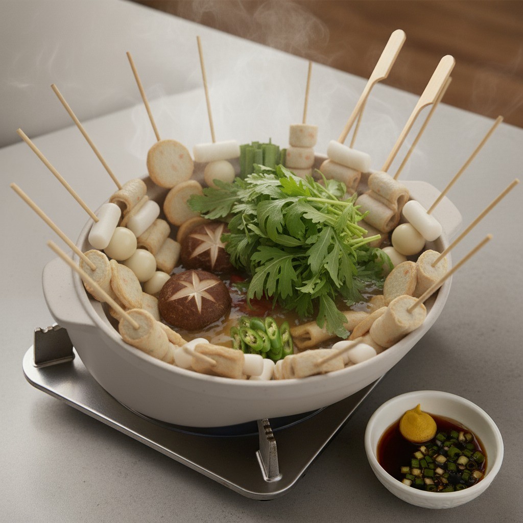 어묵전골 완성 및 연겨자 간장 소스 만들기