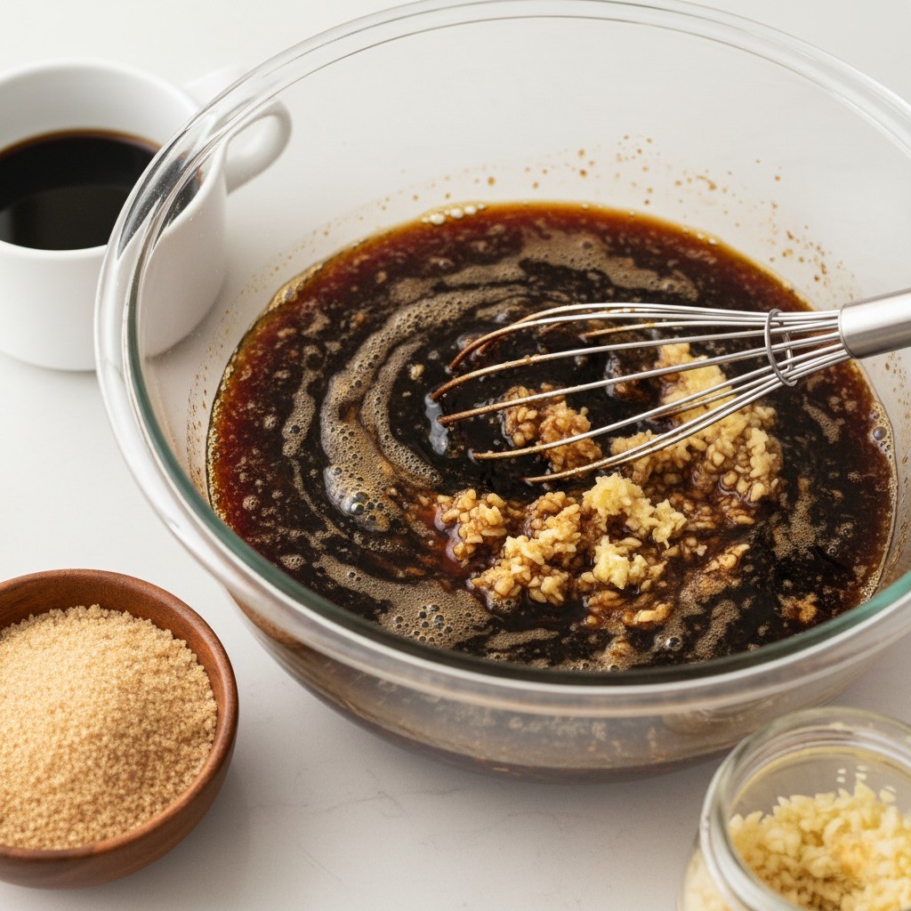 백종원 LA갈비 양념장 비율대로 간장 설탕 마늘을 섞어 만능 소스 만들기