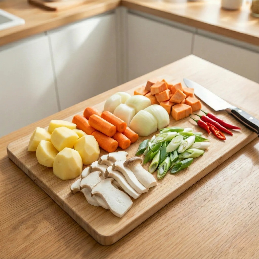 찜닭용 감자 당근 양파 대파 등 채소 재료 손질 방법