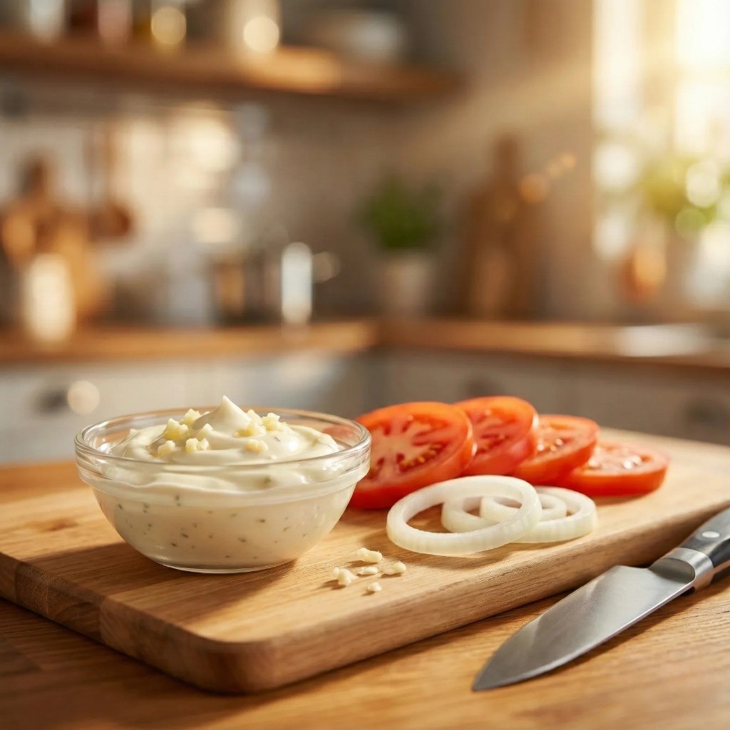 돼지마늘버거 핵심 마늘 마요네즈 소스 만들기 재료 손질