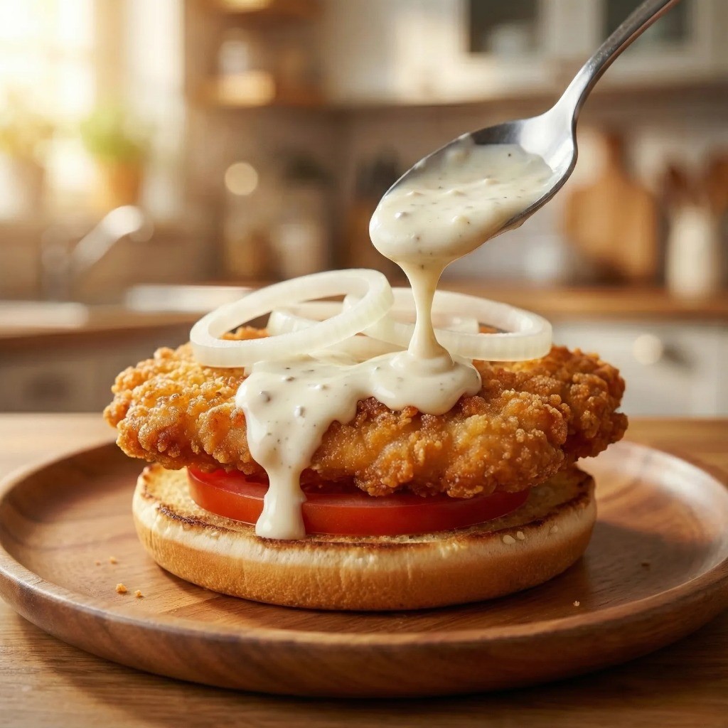 집에서 수제버거 만들기 - 구운 빵 위에 패티와 토마토 양파 조립