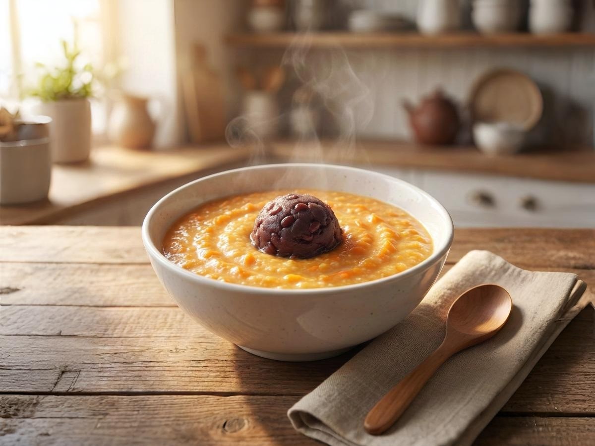 백종원 당근죽 당팥죽 완성 - 호박죽 맛이 나는 당근 요리 플레이팅