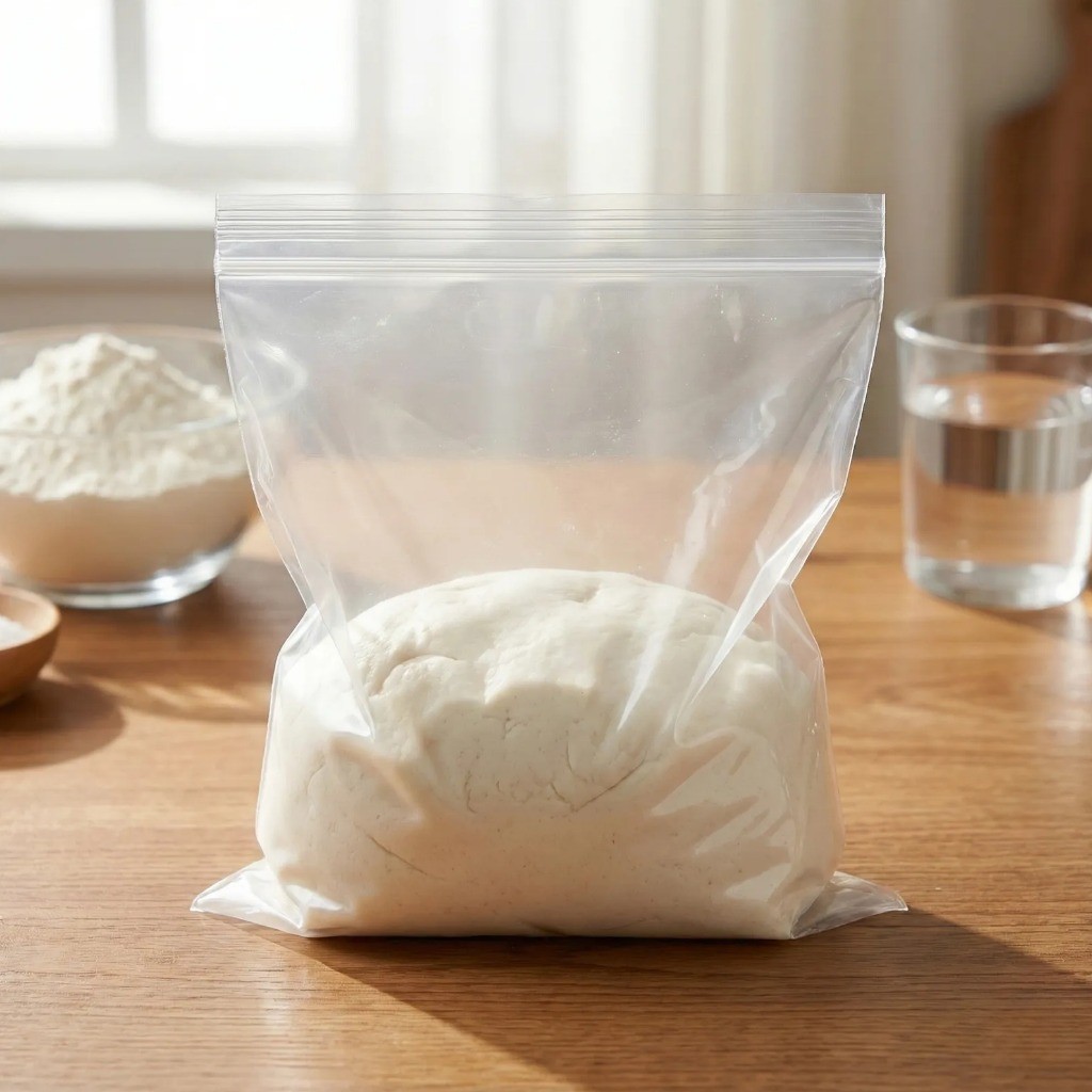 백종원 김치 수제비 반죽 만드는 법 - 비닐봉지에 넣어 발로 밟는 족타 반죽 숙성 과정