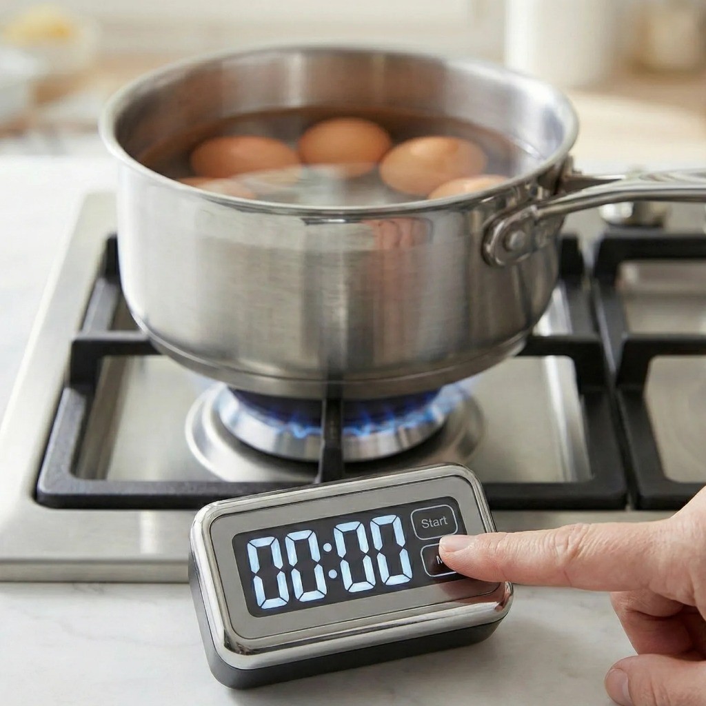 정확한 계란 삶는 시간 측정 - 찬물 상태에서 가스불 켜고 바로 타이머 시작