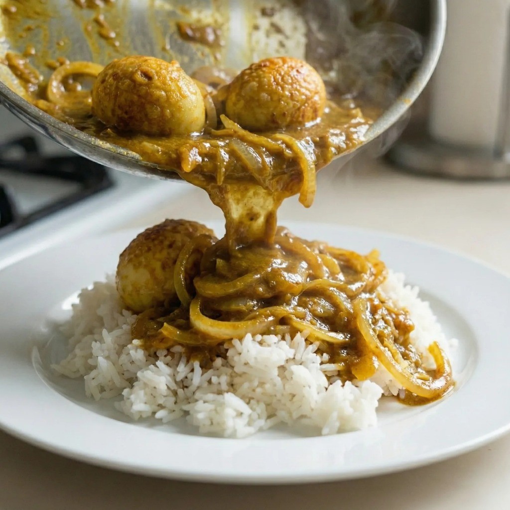 백종원 구운 달걀 카레 완성 - 걸쭉하게 끓여진 진한 풍미의 카레와 먹음직스러운 달걀 요리