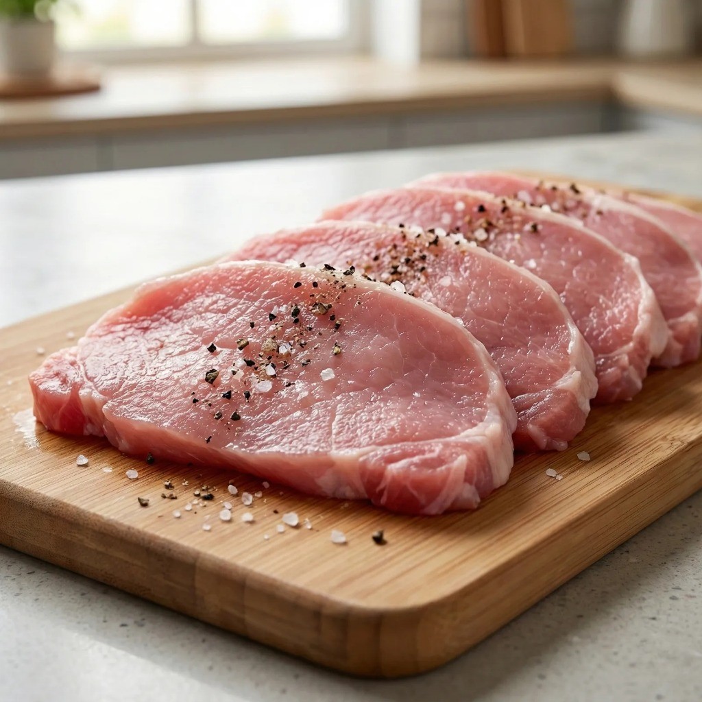 꿔바로우용 돼지고기 등심 밑간 및 손질 과정