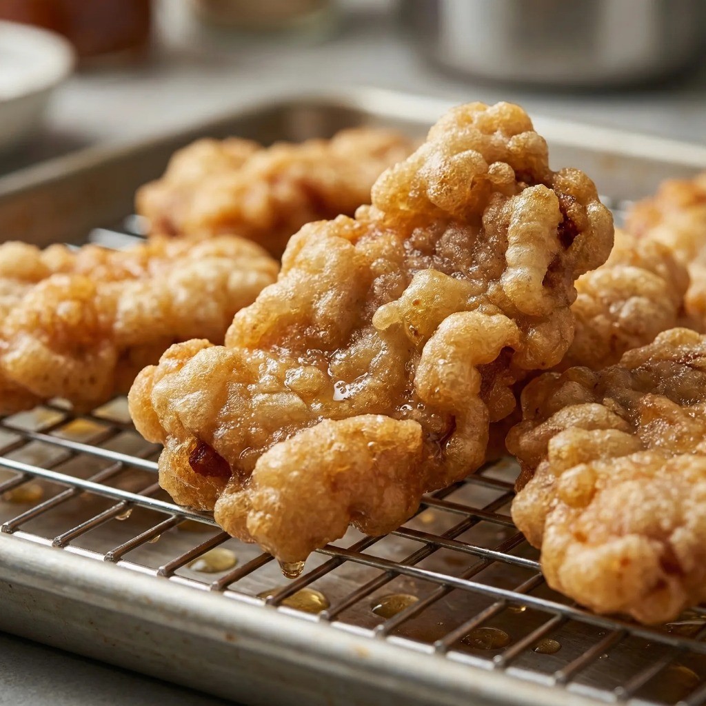 바삭한 식감을 위한 꿔바로우 2차 튀김 완성 모습