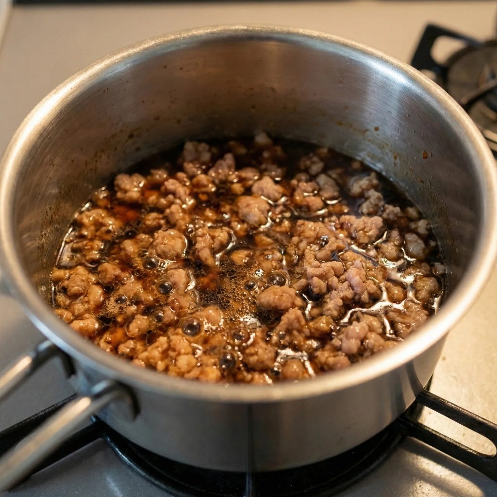 돼지고기 다짐육과 간장을 끓여 만드는 백종원 만능 간장 소스 만들기