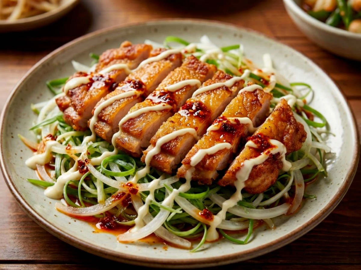 백종원 닭다리살 대파무침 스테이크 레시피로 만든 바삭한 닭고기 스테이크와 파채 안주 요리