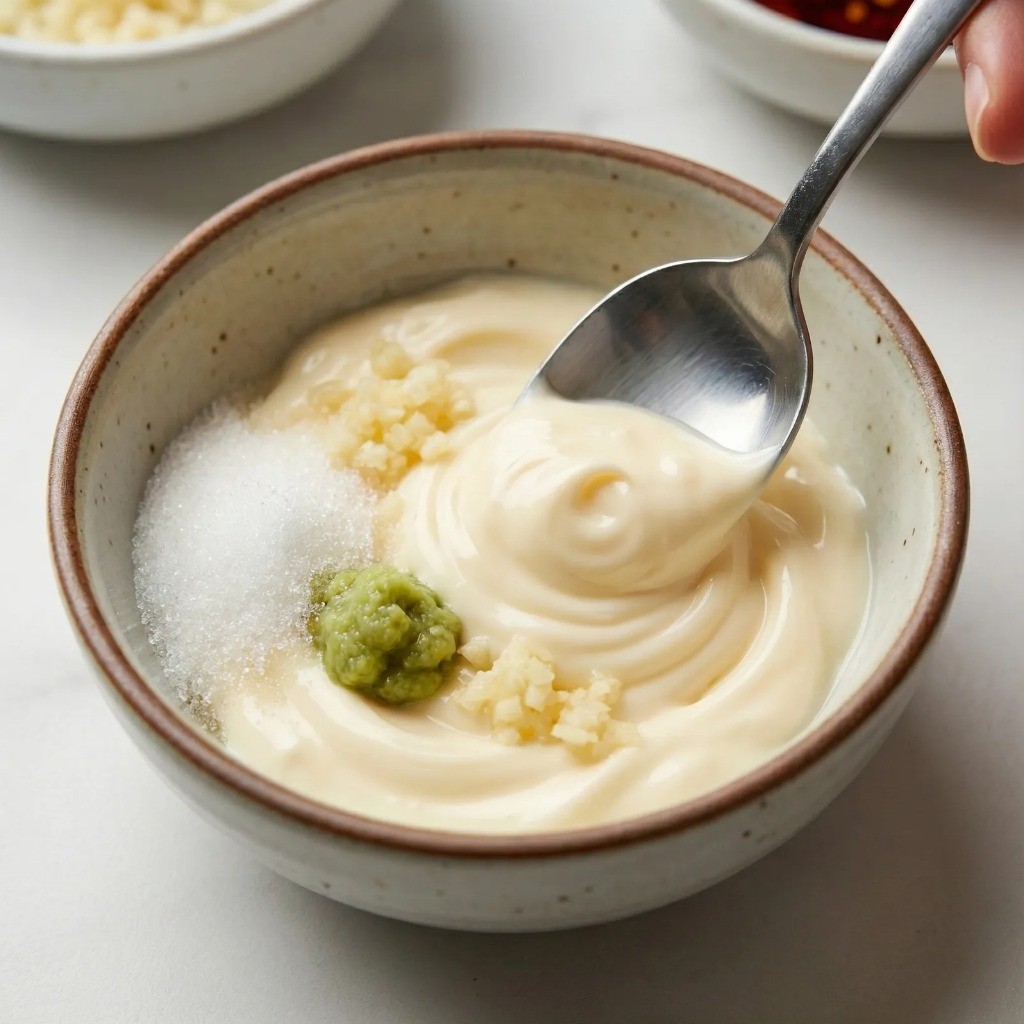 백종원 레시피 비법: 고추냉이와 마요네즈를 섞어 만든 특제 마요 소스