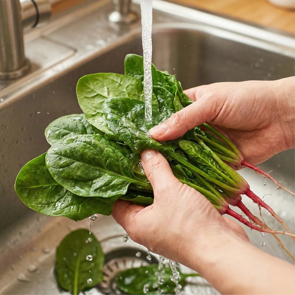 시금치 뿌리 손질법 - 영양 가득한 붉은 뿌리 살리기
