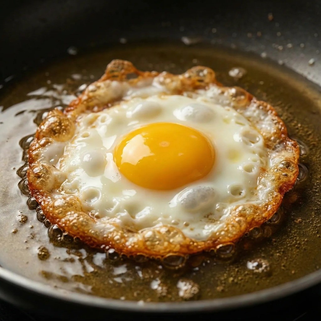 태국식 달걀 프라이 얹은 시금치 돼지고기 덮밥 완성