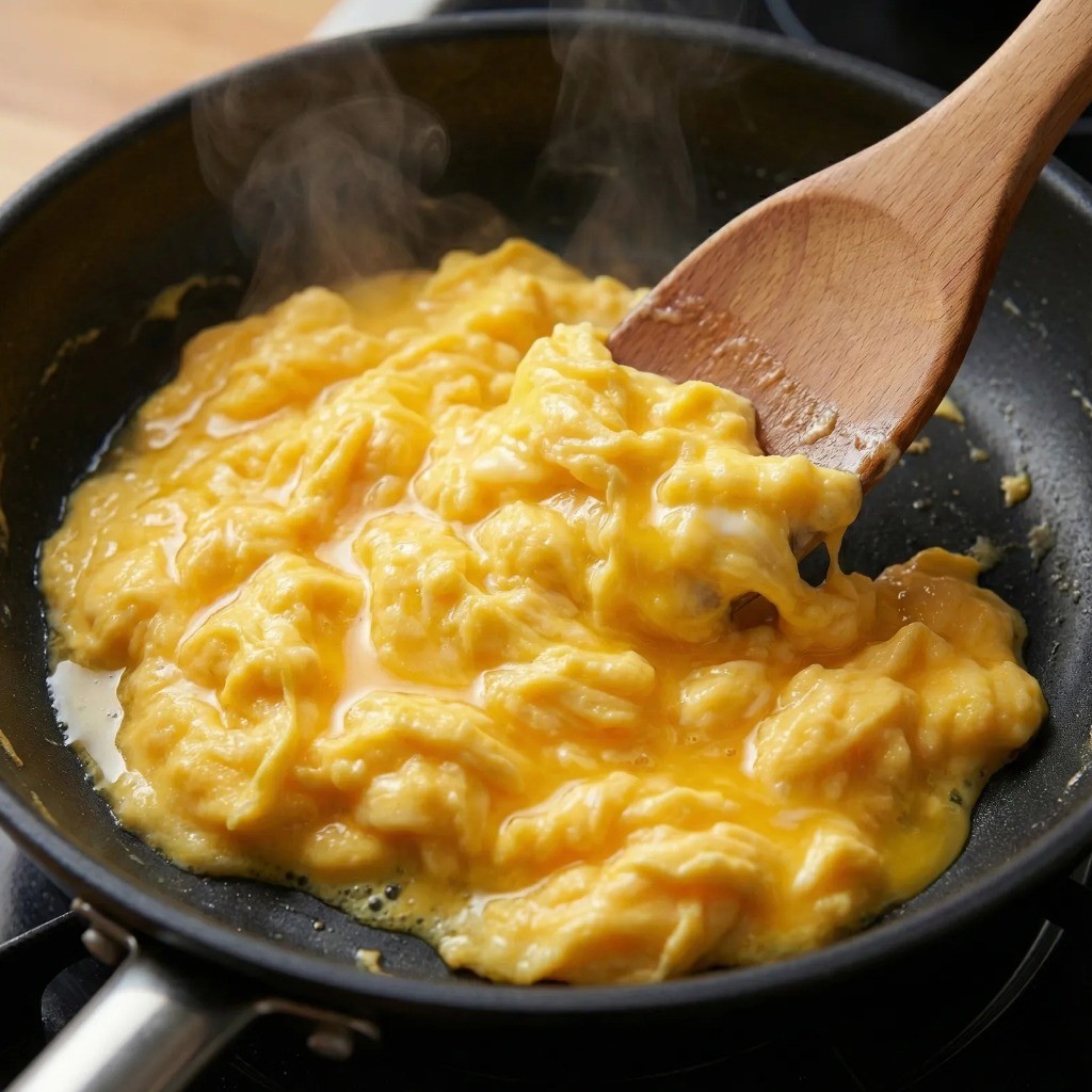 부드러운 스크램블 에그 만들기 - 토달볶 달걀 볶는 과정