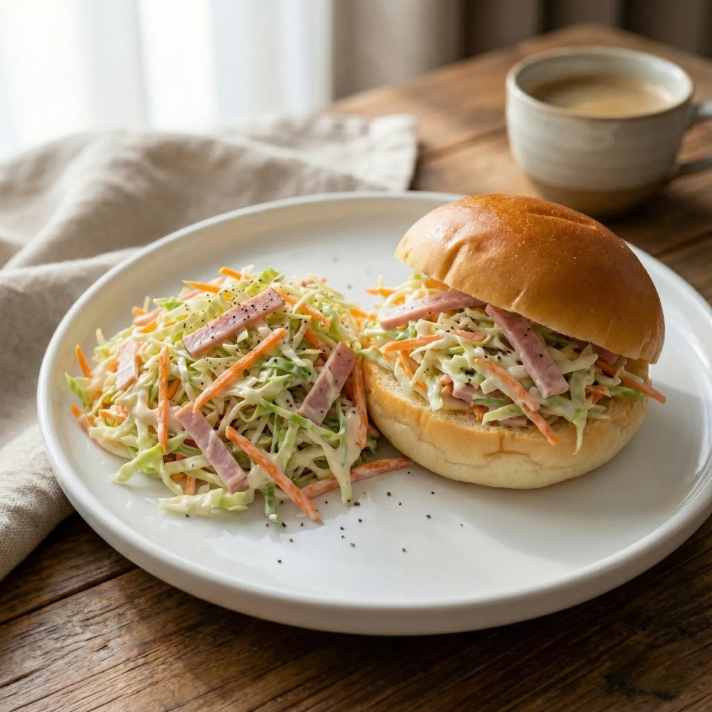 초간단 멕시칸 샐러드 완성 - 접시에 담은 고소한 양배추 샐러드