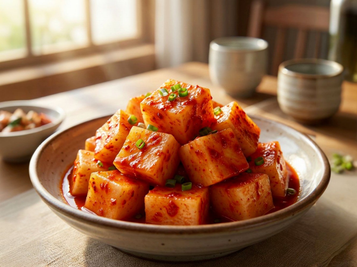 백종원 깍두기 황금레시피로 완성된 아삭하고 시원한 깍두기 플레이팅