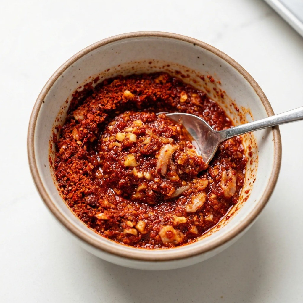 맛있는 깍두기 양념 만들기, 고춧가루와 새우젓 풀국을 섞어 만든 비법 양념장