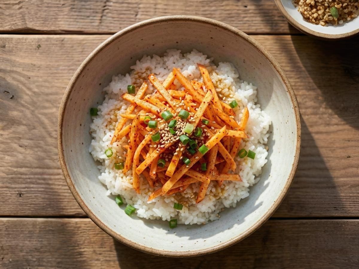 백종원 고구마 생채 비빔밥 완성 요리, 아삭한 식감의 초간단 한그릇 별미