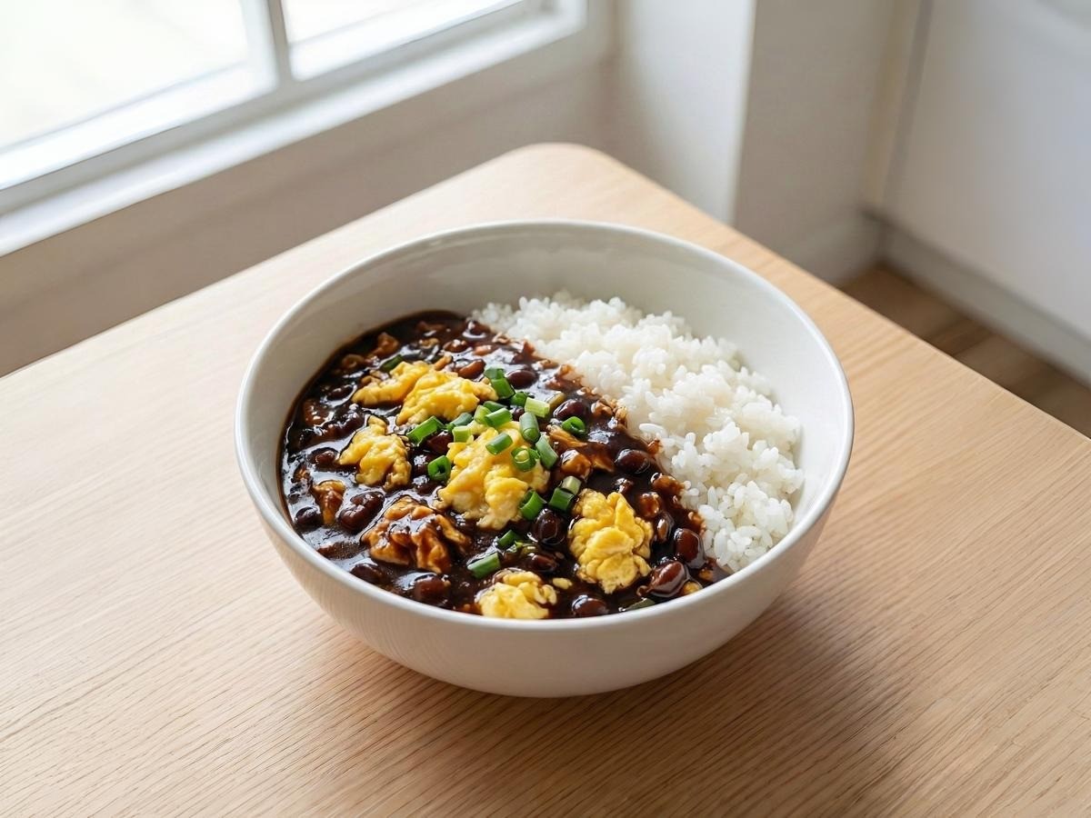 백종원 남은 짜장 소스 활용 초간단 짜장덮밥 완성 요리 사진