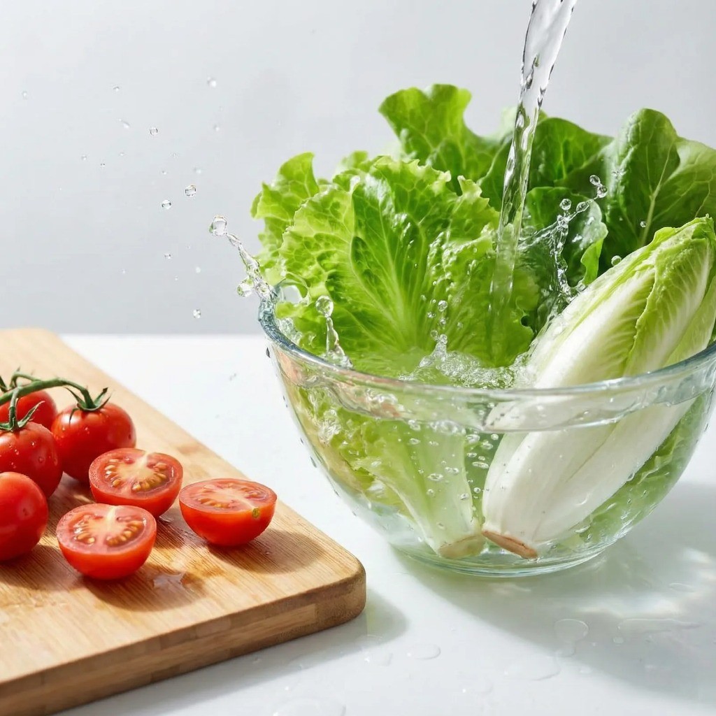 오리엔탈 두부 샐러드 재료 손질 - 양상추 치커리 방울토마토