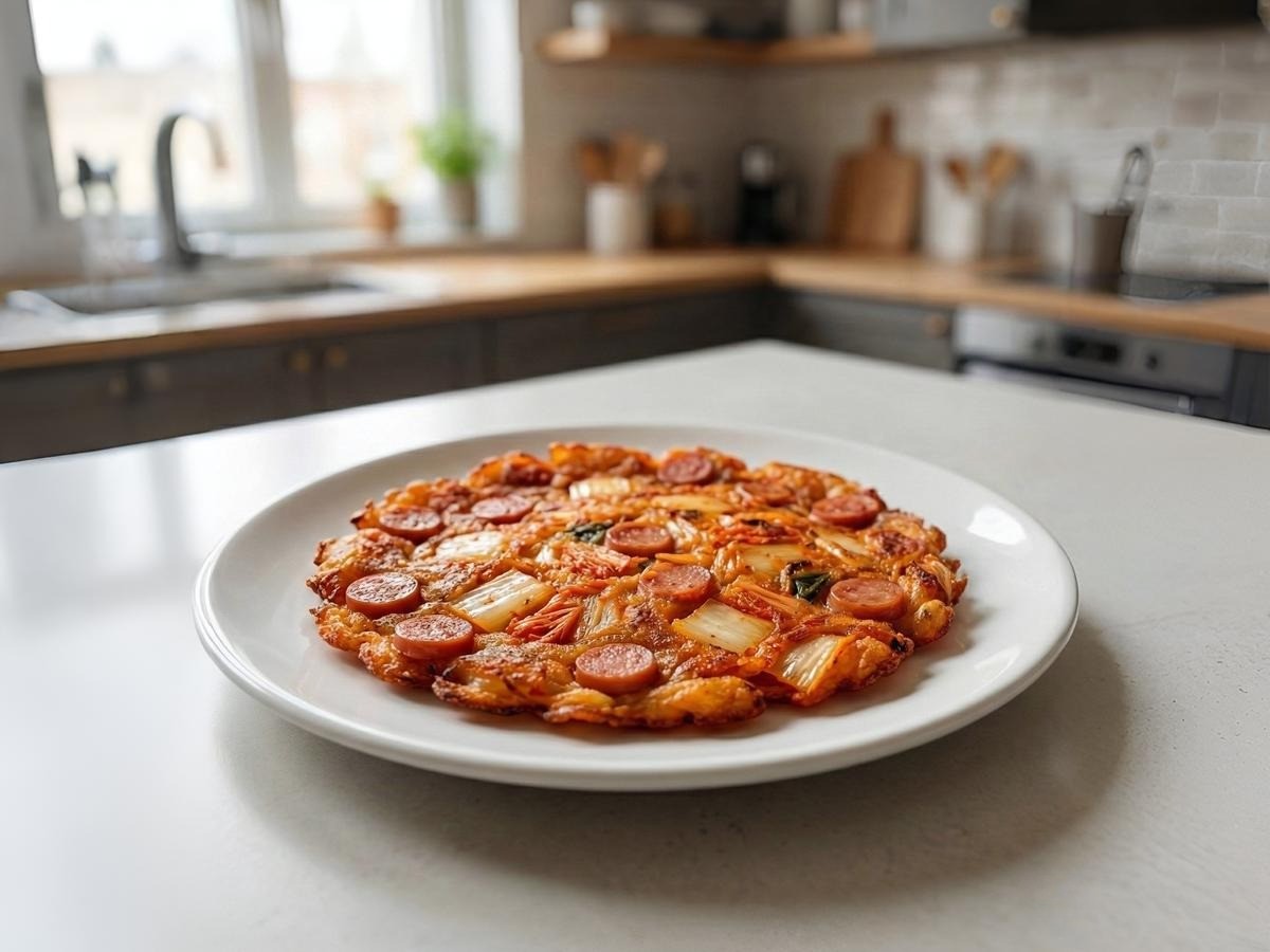 백종원 레시피로 만든 겉바속촉 김치전 완성 요리