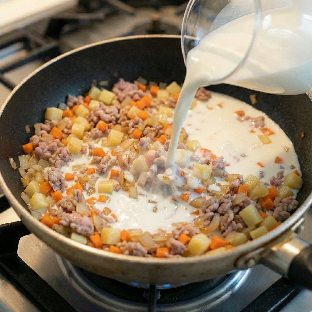 부드러운 카레 레시피 - 물 대신 우유 붓고 끓이기