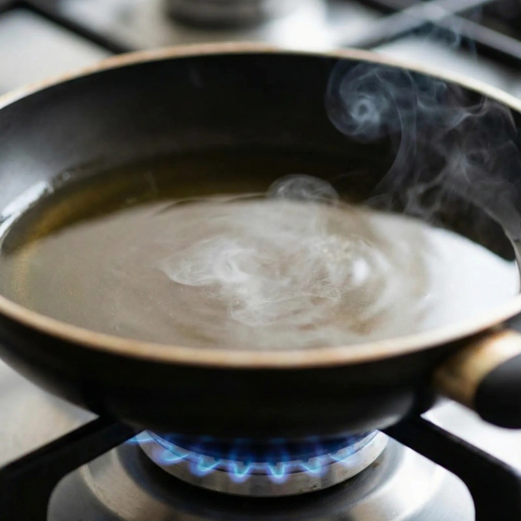 고추기름용 식용유 끓이기 적정 온도 연기 확인