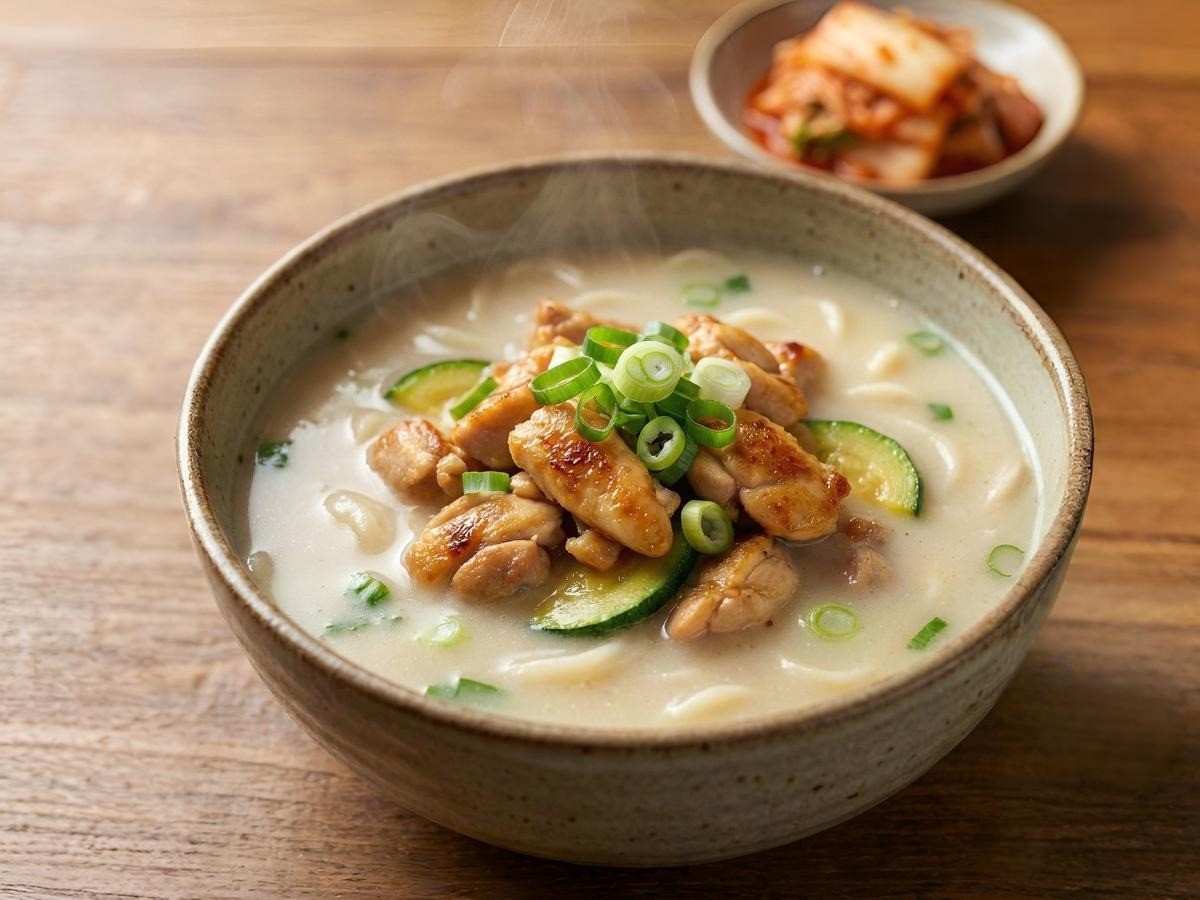 백종원 닭칼국수 레시피 완성 - 볶아서 만든 진한 육수와 쫄깃한 면발