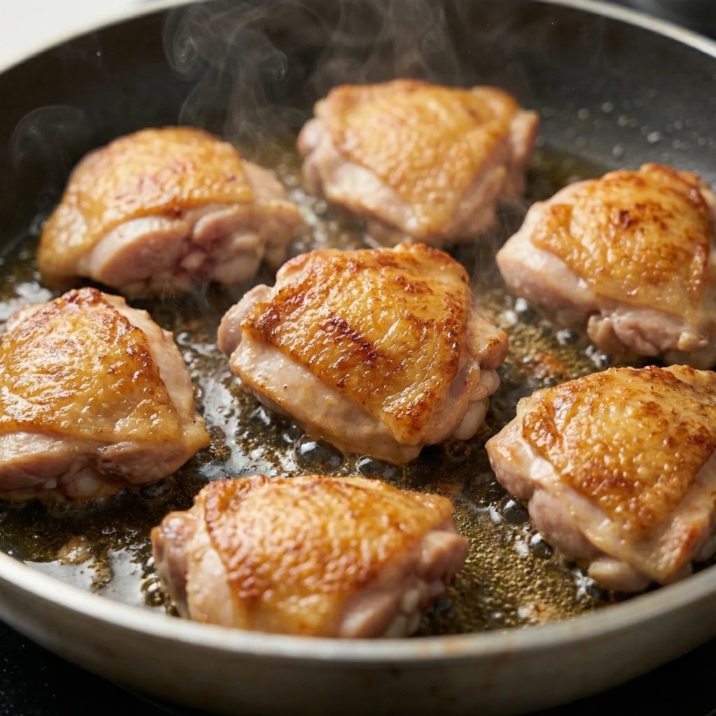 백종원 닭칼국수 비법 - 닭고기 식용유에 노릇하게 볶기