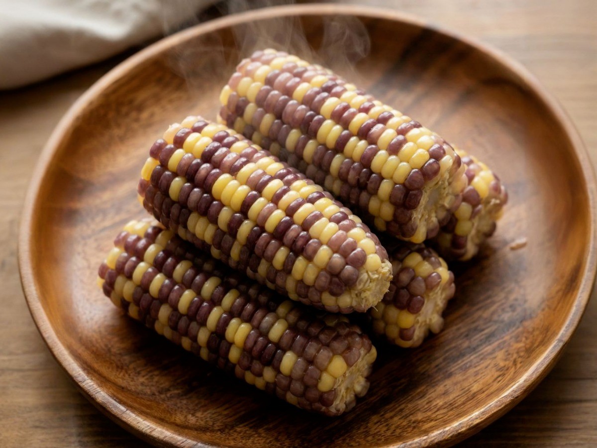 백종원 비법으로 삶아 김이 모락모락 나는 쫀득한 찰옥수수 완성 모습