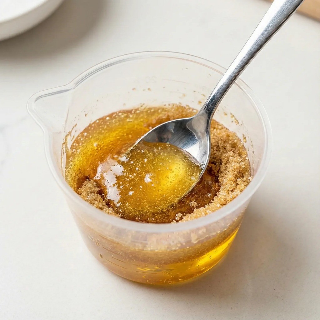 꿀 없는 허니버터 소스 레시피: 물엿과 설탕 2대1 비율 배합