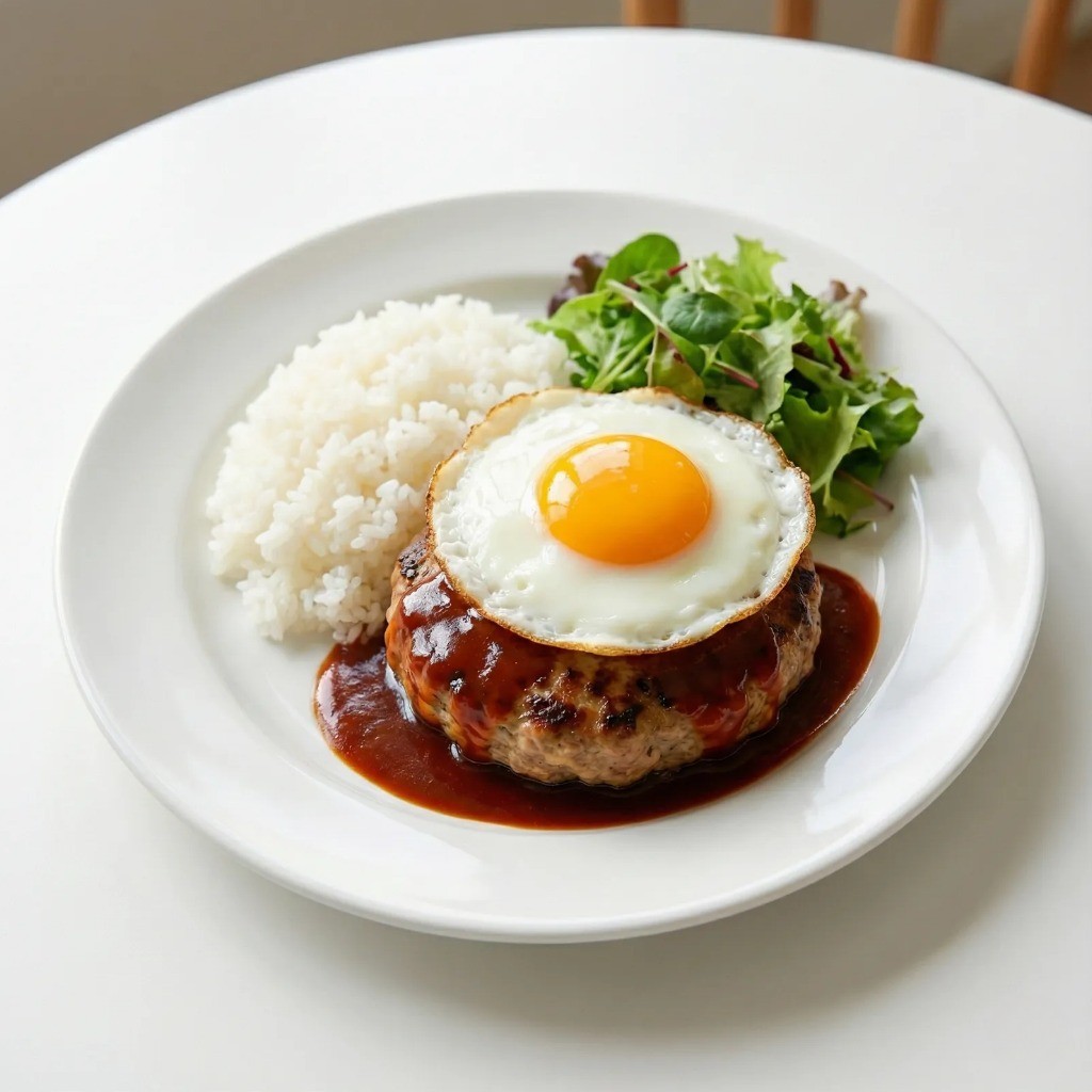 백종원 참치 함박스테이크 플레이팅 - 밥과 계란 프라이를 곁들인 근사한 한 끼