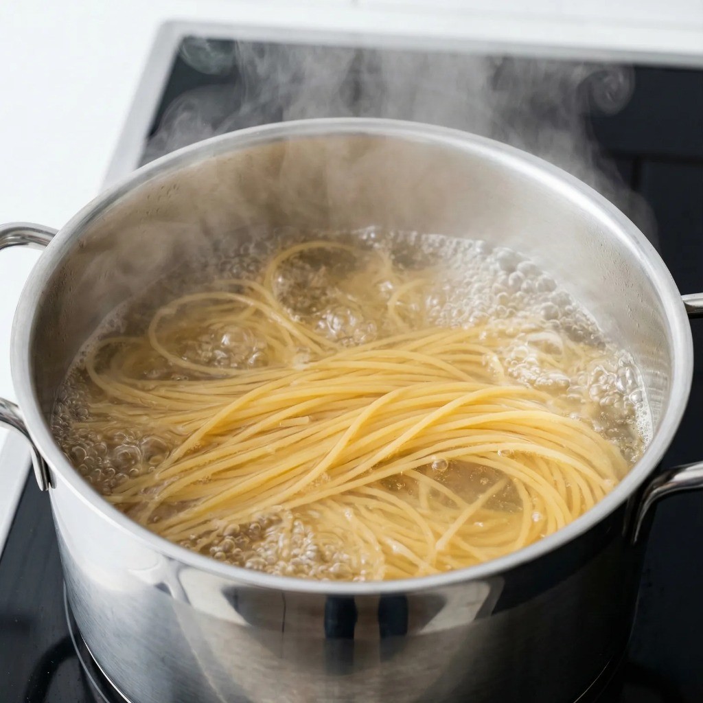 파스타 면 삶기 끓는 물에 소금 넣는 과정