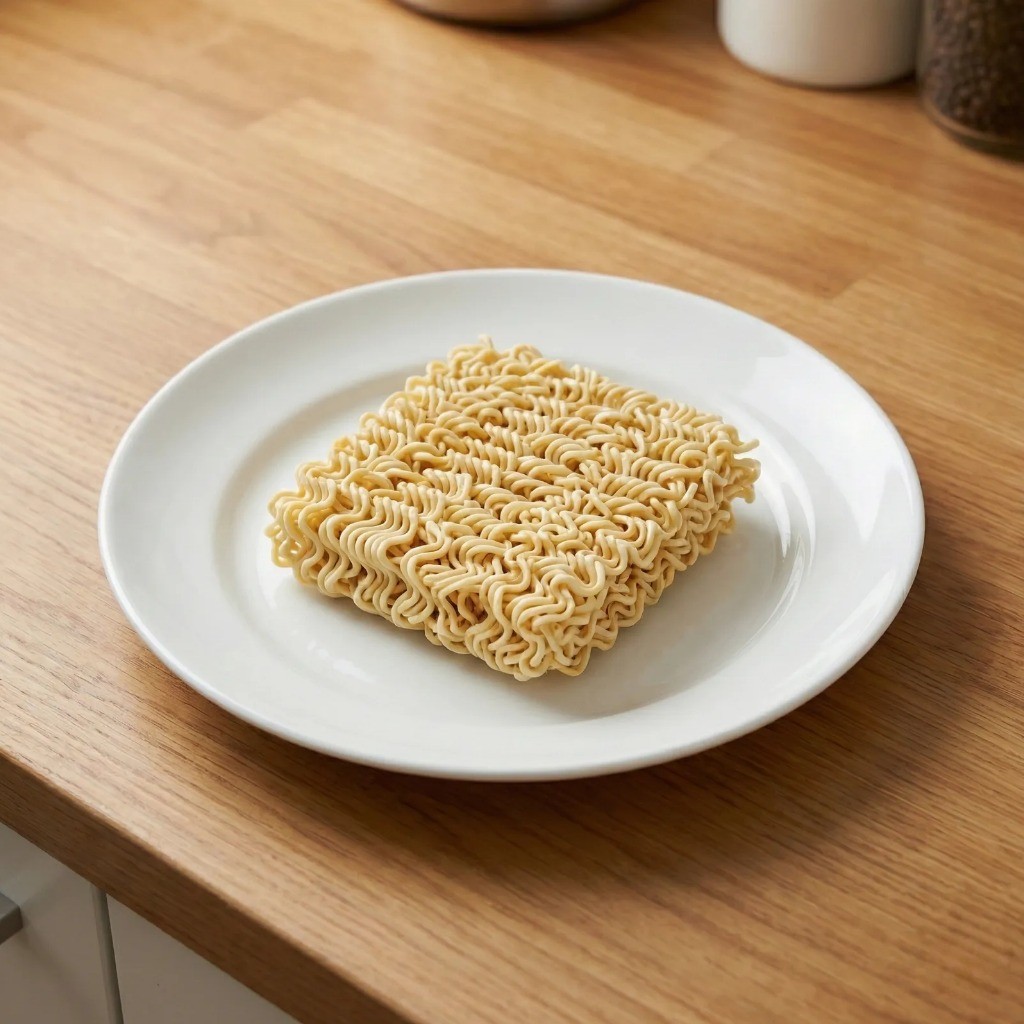 전자레인지 전용 접시에 라면 사리 준비하기