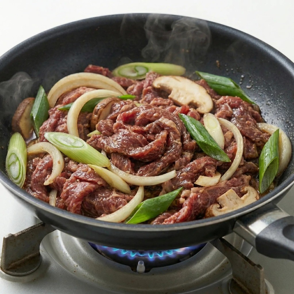 물기 없이 바싹 볶아낸 백종원 소불고기 완성 요리