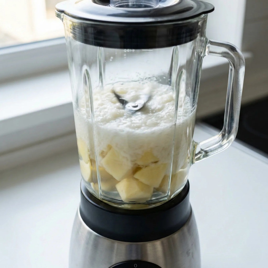 믹서기 감자전 만들기 감자와 물 넣고 갈기